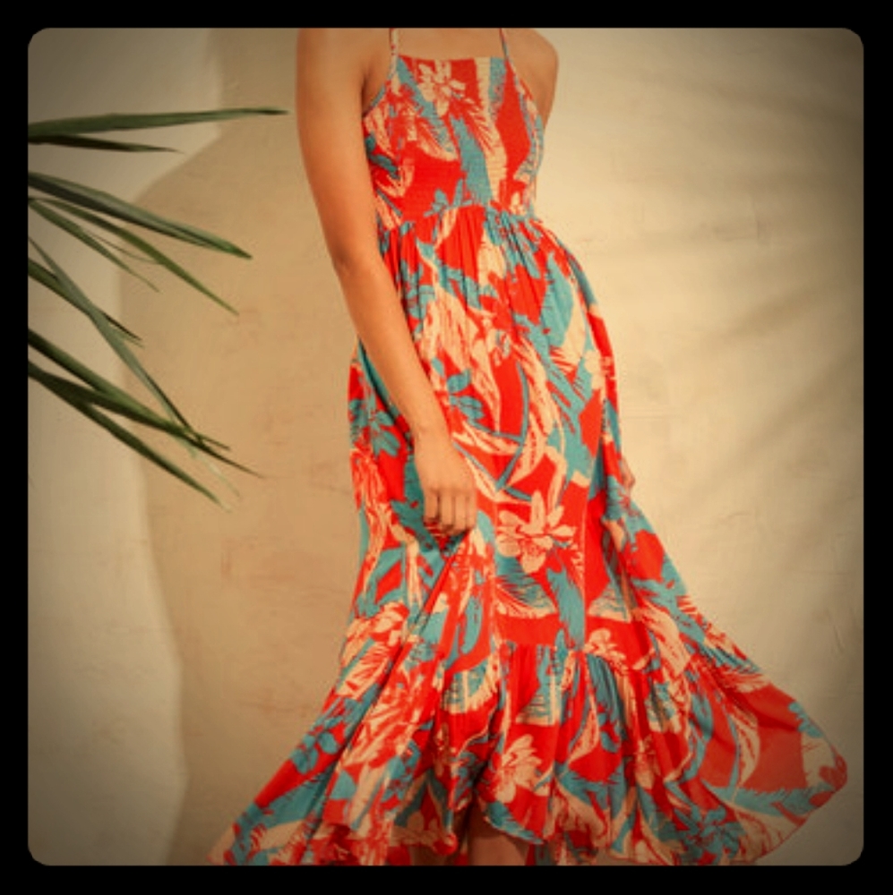 NWT Free People Red Heat Wave Maxi dress